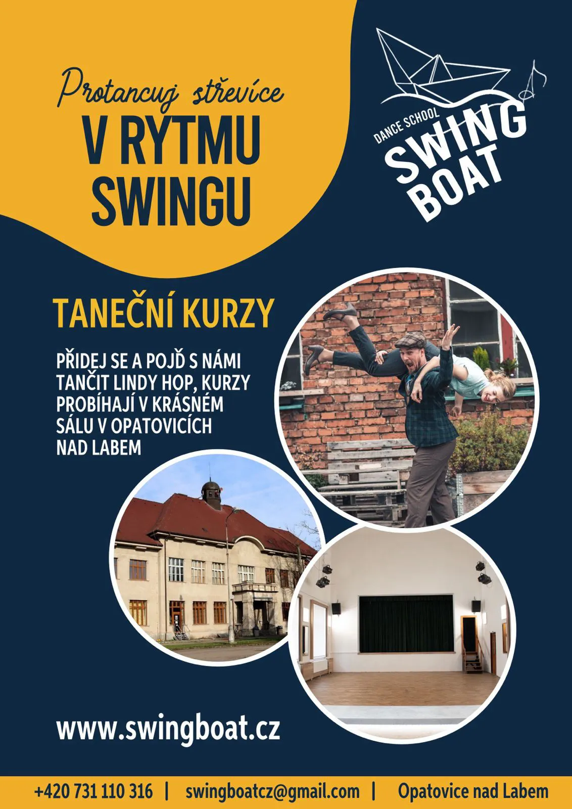 Plakát swingové školy Swing Boat
